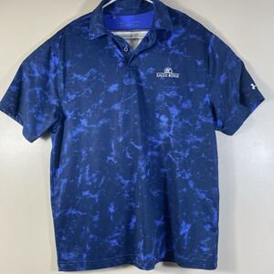 Under Armour Eagle Ridge Golf Club Polo Shirt Mens Large Blue Heatgear
